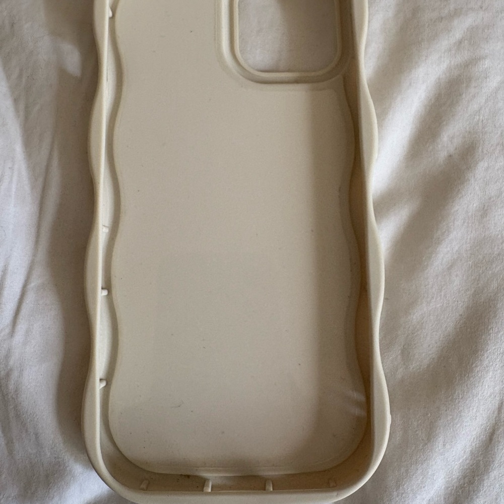 Decorative Cream Phone Case with Gem Accents - Picture 2 of 2